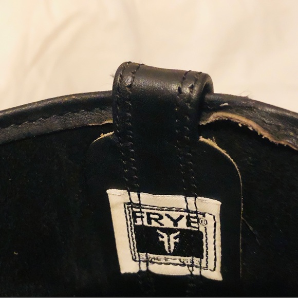 Black Frye Biltrite Boots size 6 1/2 square toe with silver buckle. - Picture 8 of 12